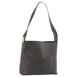 Céline CELINE Macadam Canvas Shoulder Bag PVC Leather Black Gold