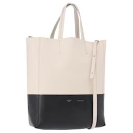 Céline CELINE Vertical Cabas Small Hand Bag Leather 2way White