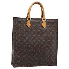 LOUIS VUITTON Monogram Sac Plat Hand Bag M51140 LV