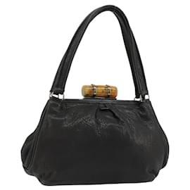Miu Miu Hand Bag Leather Black Silver