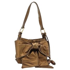 SAINT LAURENT Bolso de hombro de piel Bronze Gold