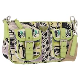 PRADA Shoulder Bag Nylon Green Silver