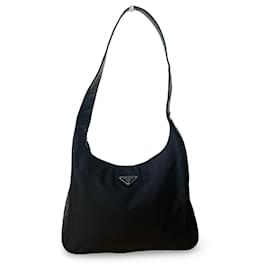 Borsa a tracolla Prada Tessuto in nylon e pelle nera - Autre Marque