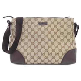 Borsa a tracolla Gucci GG Canvas e pelle beige - Autre Marque