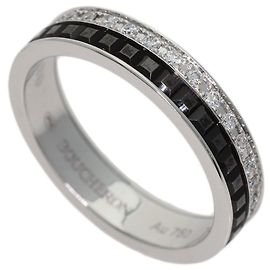 Boucheron Ehering aus 18K Weißgold mit schwarzen Diamanten