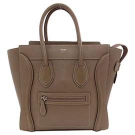 Céline Borsa a mano Celine Luggage Micro in vitello grigio