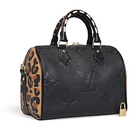 Louis Vuitton Borsa Speedy Bandoulière 25 in pelle Monogram Empreinte Wild at Heart nera collezione 2021
