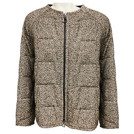 Chaqueta acolchada reversible de tweed de lana marrón multi Akris