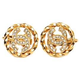 Orecchini a clip Chanel CC placcati oro con strass