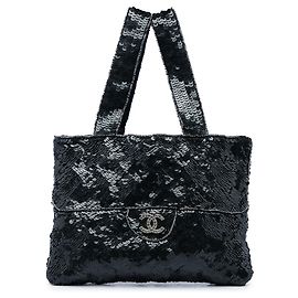 Borsa da sera Mini Sequins Trompe l oeil Chanel Nera