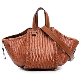Borsa a mano LOEWE Hammock Medium in vitello intrecciato marrone