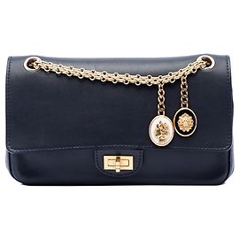 Borsa a tracolla Blue Chanel Calfskin Reissue 2.55 Medallion Nude Double Flap 225