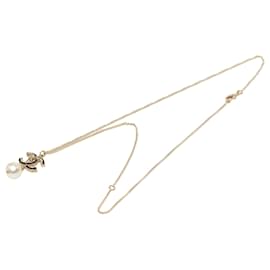 Collana con pendente barocco Chanel Gold Plated CC in perle sintetiche dorate