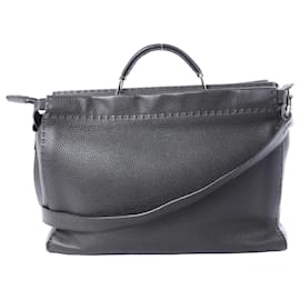Borsa a mano 2Way in pelle Fendi Selleria Peekaboo Grigio 7VA388