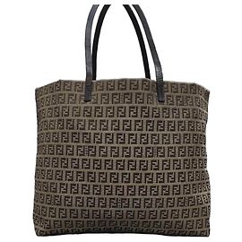 Borsa Fendi Roll Bag in tela monogram marrone