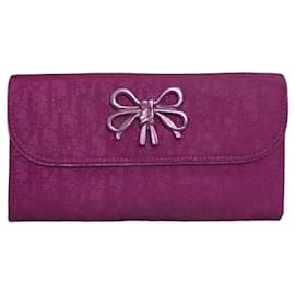 Christian Dior Clutch aus genarbtem Leder Fuchsia