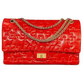Borsa Chanel 2.55 Reissue Medium Puzzle in pelle verniciata rossa