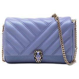 Bulgari Bvlgari Serpenti Cabochon Chain Crossbody in pelle viola