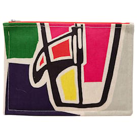 Pouch Waikiki piatta Hermès Multi Toile