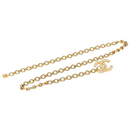 Cintura a catena Chanel Gold CC placcata oro con strass