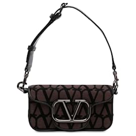 Borsa Satchel Valentino Brown Small Toile Iconographe VLogo Loco