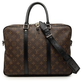 Louis Vuitton Brown Monogram Macassar Porte Documents Voyage