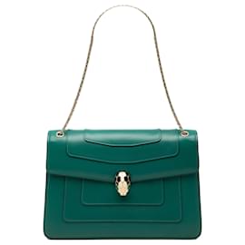 Bulgari Borsa a tracolla Bvlgari Serpenti Forever in pelle di vitello verde Medium