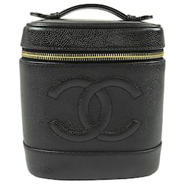Chanel Black CC Caviar Vanity Case