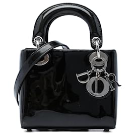 Dior Mini Lady Dior in pelle verniciata nera