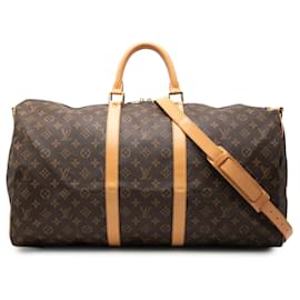 Louis Vuitton Brown Monogram Keepall Bandouliere 55