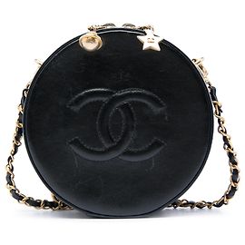 Borsa da sera Chanel Round As Earth in vitello glassato nero