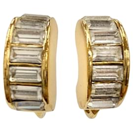 Orecchini a clip a cerchio Dior Gold placcati oro con strass