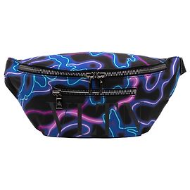 Bolso cinturón Valentino de nailon negro con estampado de camuflaje VLTN Neon