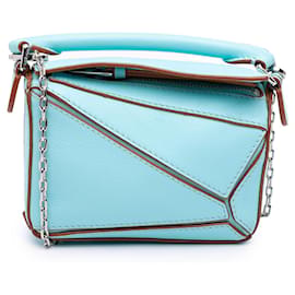 Borsa Puzzle Nano LOEWE in vitello blu
