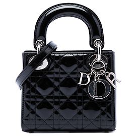Dior Black Mini Patent Cannage Lady Dior