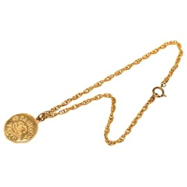 Collana con ciondolo a medaglione Chanel Gold CC placcato oro