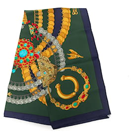 Carré en soie Hermès Green Kosmima 90