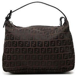 Borsa a mano Fendi in tela Zucchino marrone