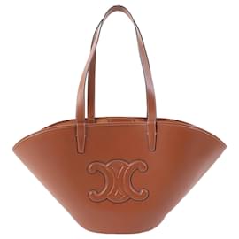 Céline Celine Cuir Triomphe Shopper aus glattem Kalbsleder Braun Medium