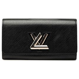 Portafoglio lungo Louis Vuitton Twist in pelle Epi nera