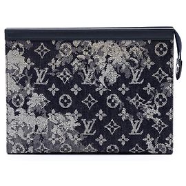 Louis Vuitton Blue Monogram Tapestry Pochette Voyage MM