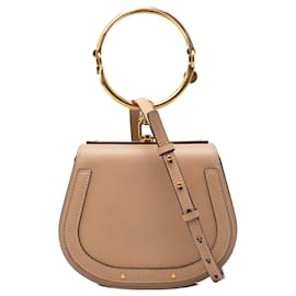 Chloé Nile Kleine Lederhandtasche Beige mit Armband