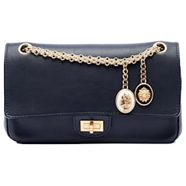 Chanel Blue Calfskin Reissue 2.55 Medallion Nude Double Flap 225