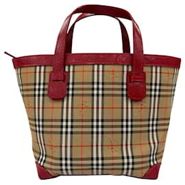 Burberry Beige Haymarket Check Canvas Tote
