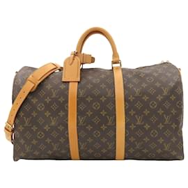 Louis Vuitton Brown Monogram Keepall Bandouliere 50