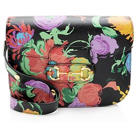 Borsa a tracolla media Gucci x Ken Scott 1955 in pelle floreale Horsebit
