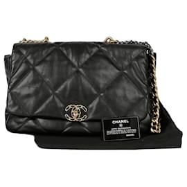 Chanel Borsa a Spalla Maxi Nera in Agnello