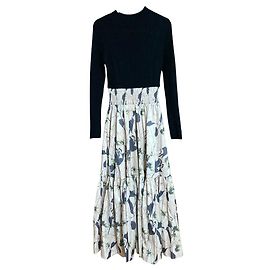 Autre Marque And Couture Digital Flower Docking Dress Long Dress