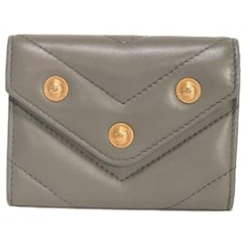 Chanel Bi-fold Portemonnaie aus grauem Lammleder
