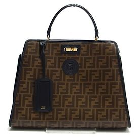 Fendi Peekaboo Zucca Pattern Definer Patent Handbag